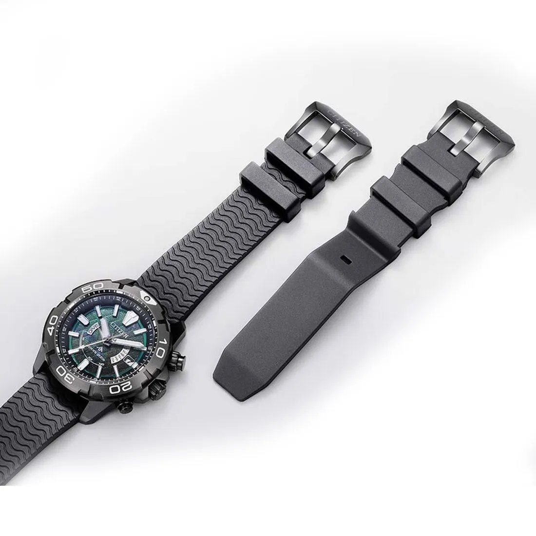 Citizen Promaster Marine Light in Black 2022 Green Edition AS7146-58W Titanium Watch with Extra Strap