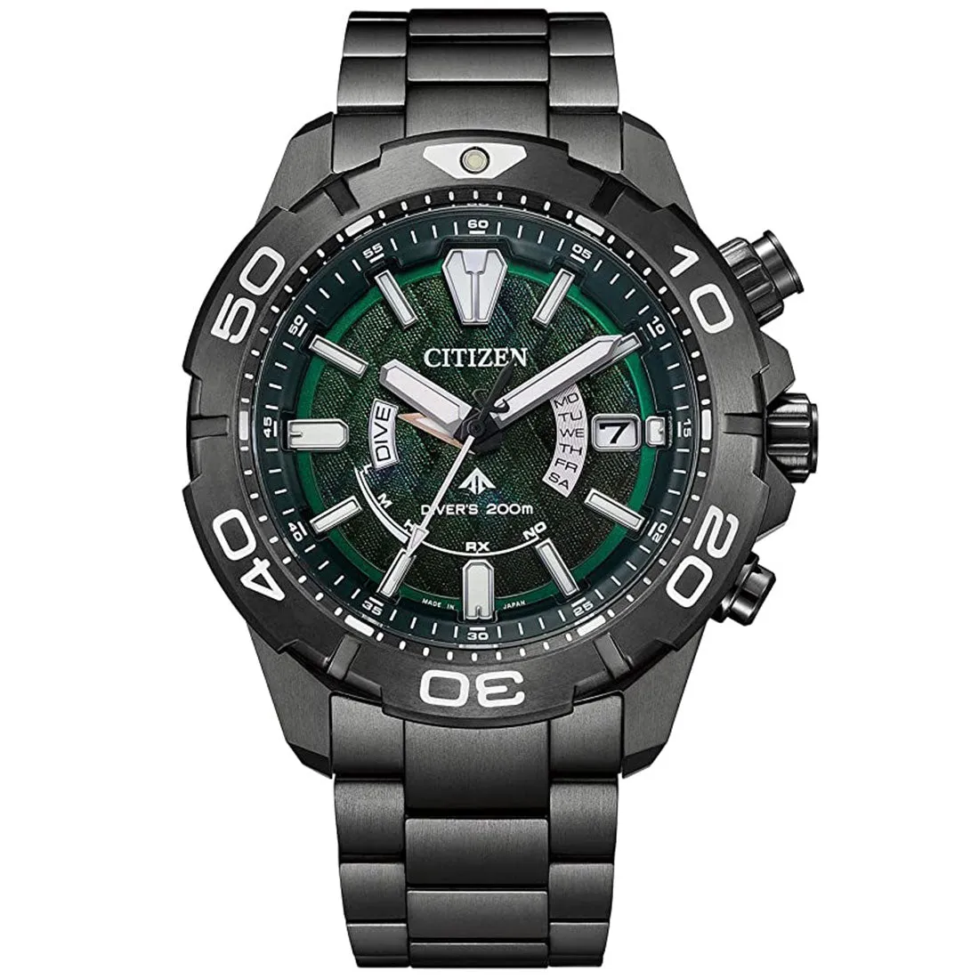 Citizen Promaster Marine Light in Black 2022 Green Edition AS7146-58W Titanium Watch with Extra Strap
