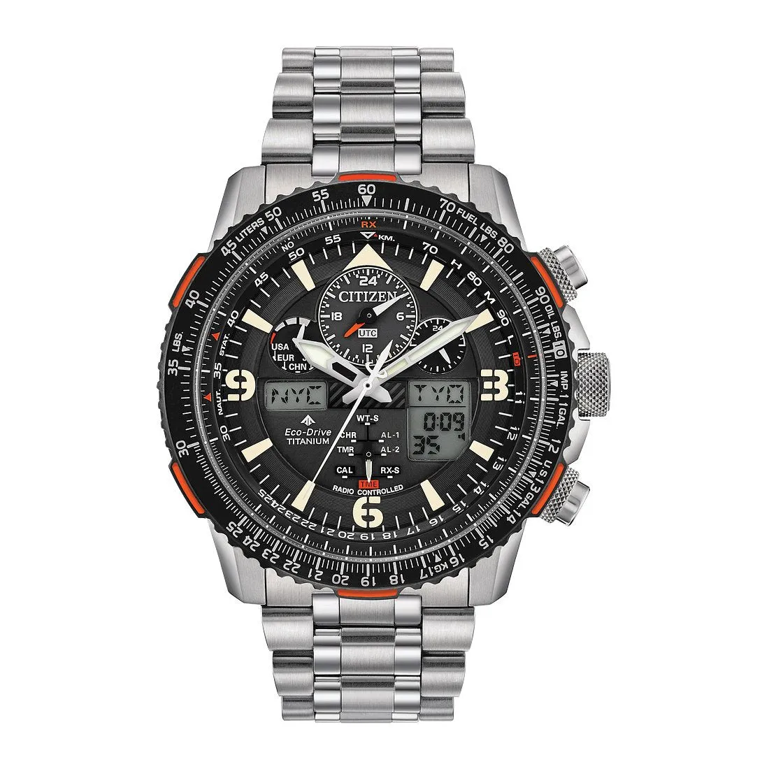 Citizen Promaster Skyhawk A-T Mens Eco Drive Chronograph Super Titanium Watch