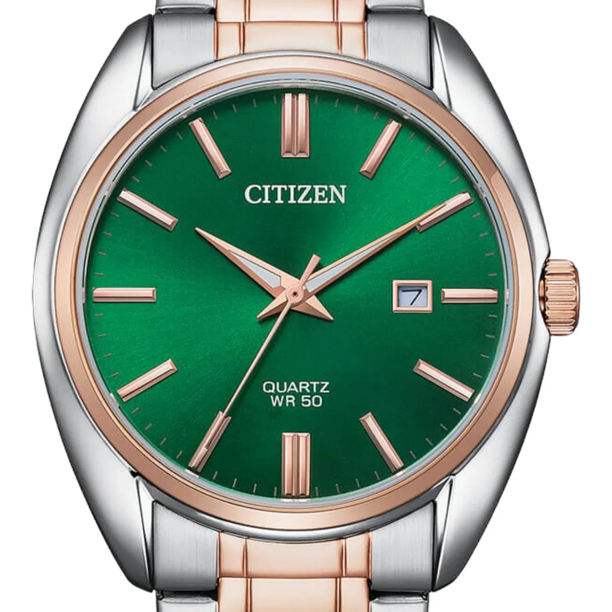 Citizen Quartz BI5104 BI5104-57Z Green Dial Analog Dress Gents Watch