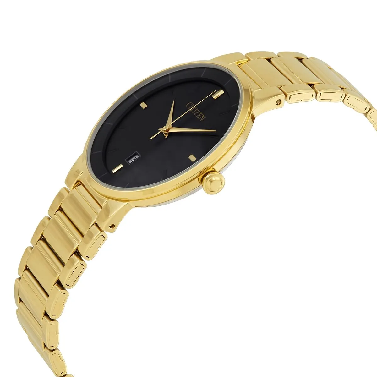 Citizen Quartz Black Dial Yellow Gold-tone Men's Watch BI5012-53E