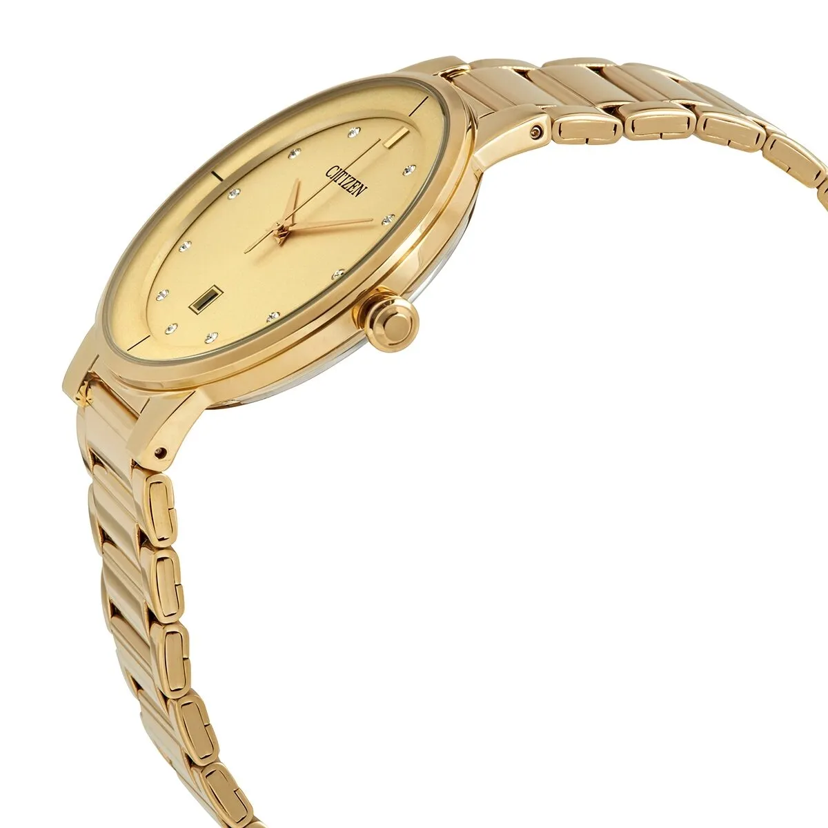 Citizen Quartz Champagne Crystals Dial Men's Watch BI5012-53P