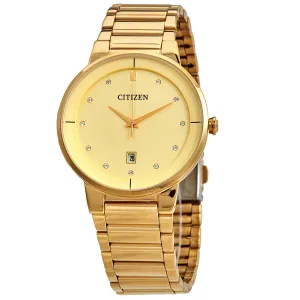 Citizen Quartz Champagne Crystals Dial Men's Watch BI5012-53P