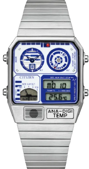 Citizen Retro Analog-Digital X Star Wars Record Label ANA-DIGI Temp Limited Edition Droid "R2-D2" JG2117-51A