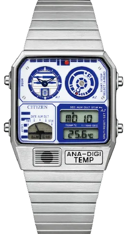 Citizen Retro Analog-Digital X Star Wars Record Label ANA-DIGI Temp Limited Edition Droid "R2-D2" JG2117-51A
