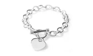 Classic Toggle Clasp Heart Bracelet