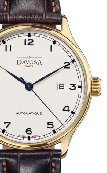 Classic Vegan Automatic Swiss-Made White Gold Executive Dress Watch 16146415V