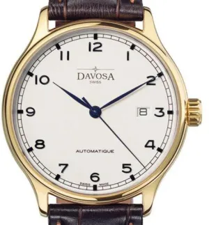 Classic Vegan Automatic Swiss-Made White Gold Executive Dress Watch 16146415V