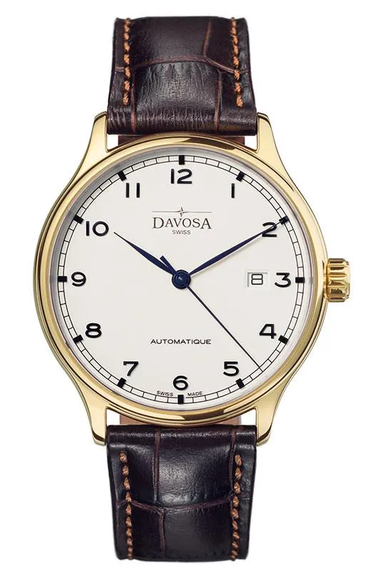 Classic Vegan Automatic Swiss-Made White Gold Executive Dress Watch 16146415V
