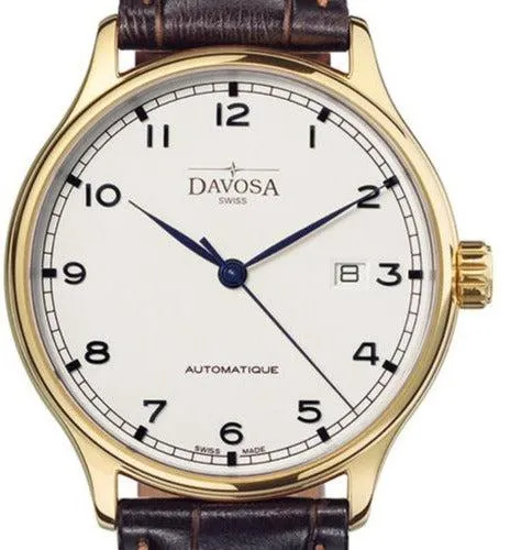 Classic Vegan Automatic Swiss-Made White Gold Executive Dress Watch 16146415V