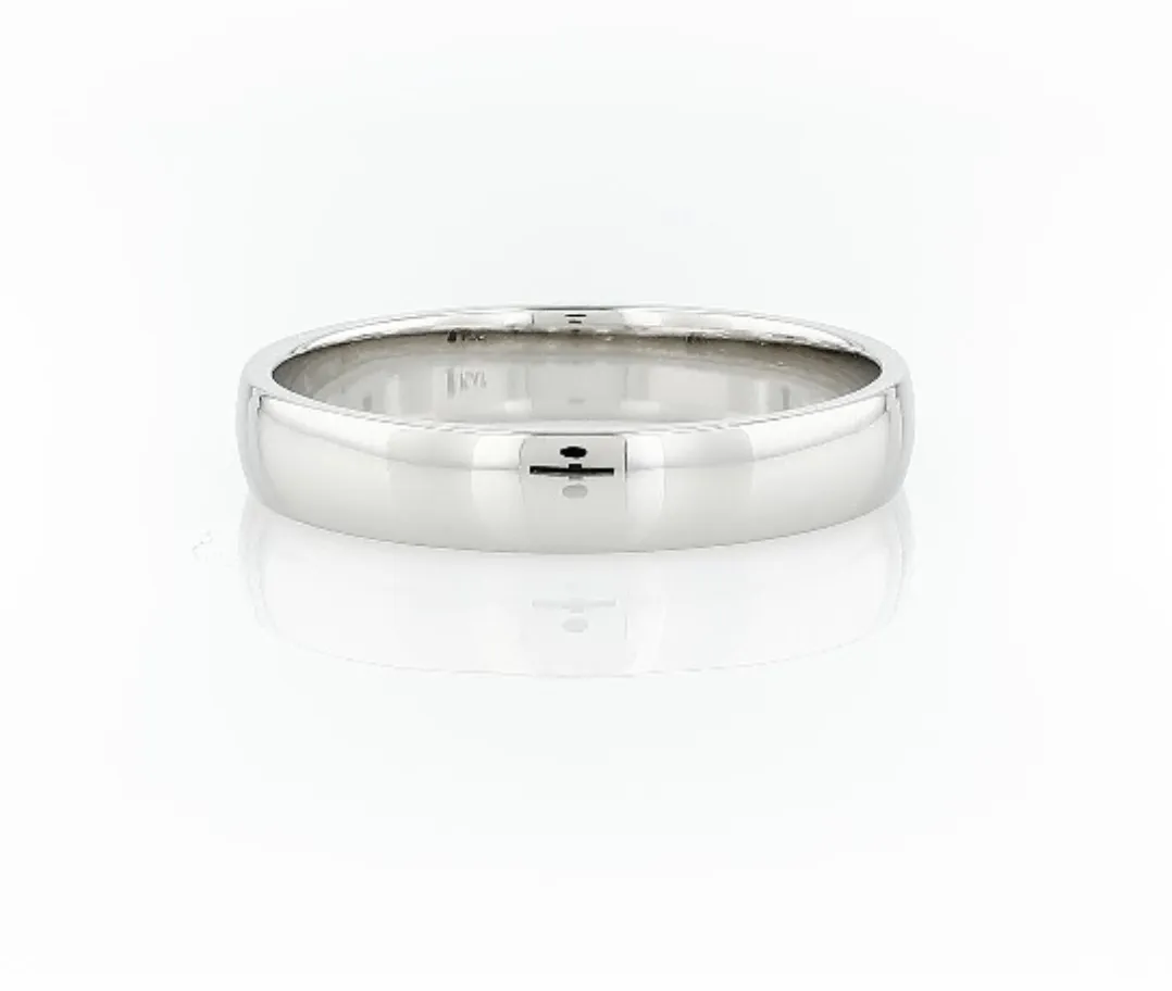 Classic Wedding Ring in 14k White Gold 5mm Wedding Band with Comfort Fit