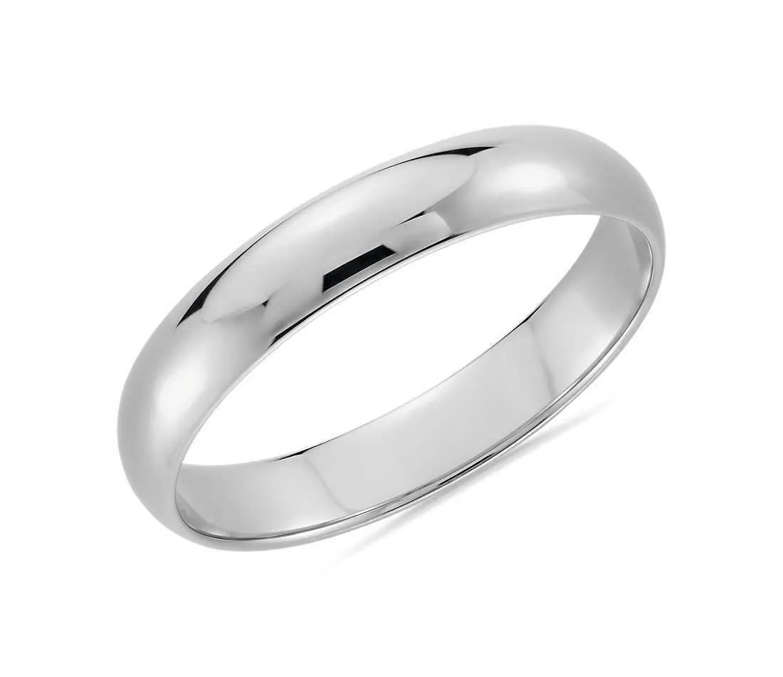 Classic Wedding Ring in 14k White Gold 5mm Wedding Band with Comfort Fit