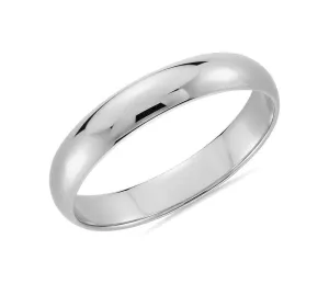 Classic Wedding Ring in 14k White Gold 5mm Wedding Band with Comfort Fit