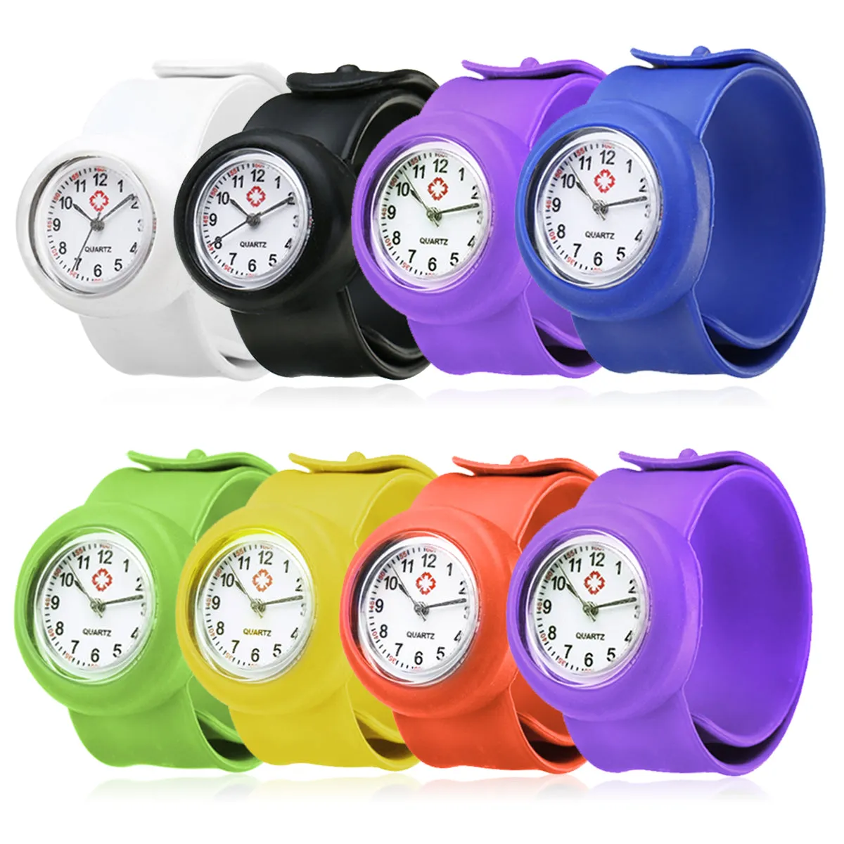 Colored Silicone Slap-On Nurse Quartz Watch Quartz For Girl And Boy Kids.