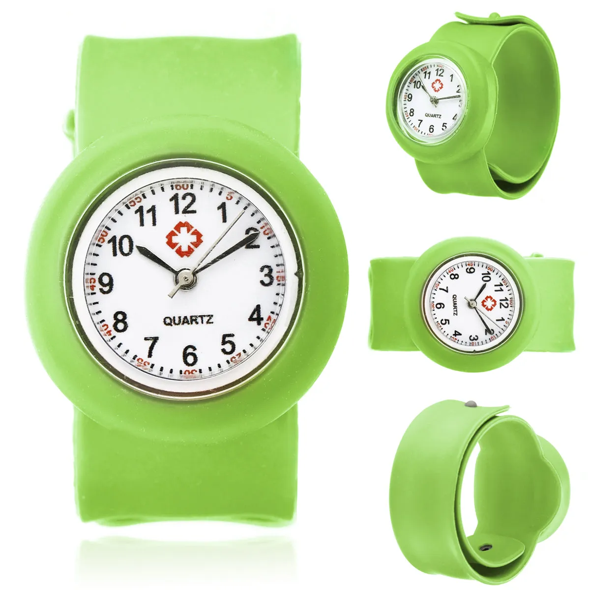 Colored Silicone Slap-On Nurse Quartz Watch Quartz For Girl And Boy Kids.