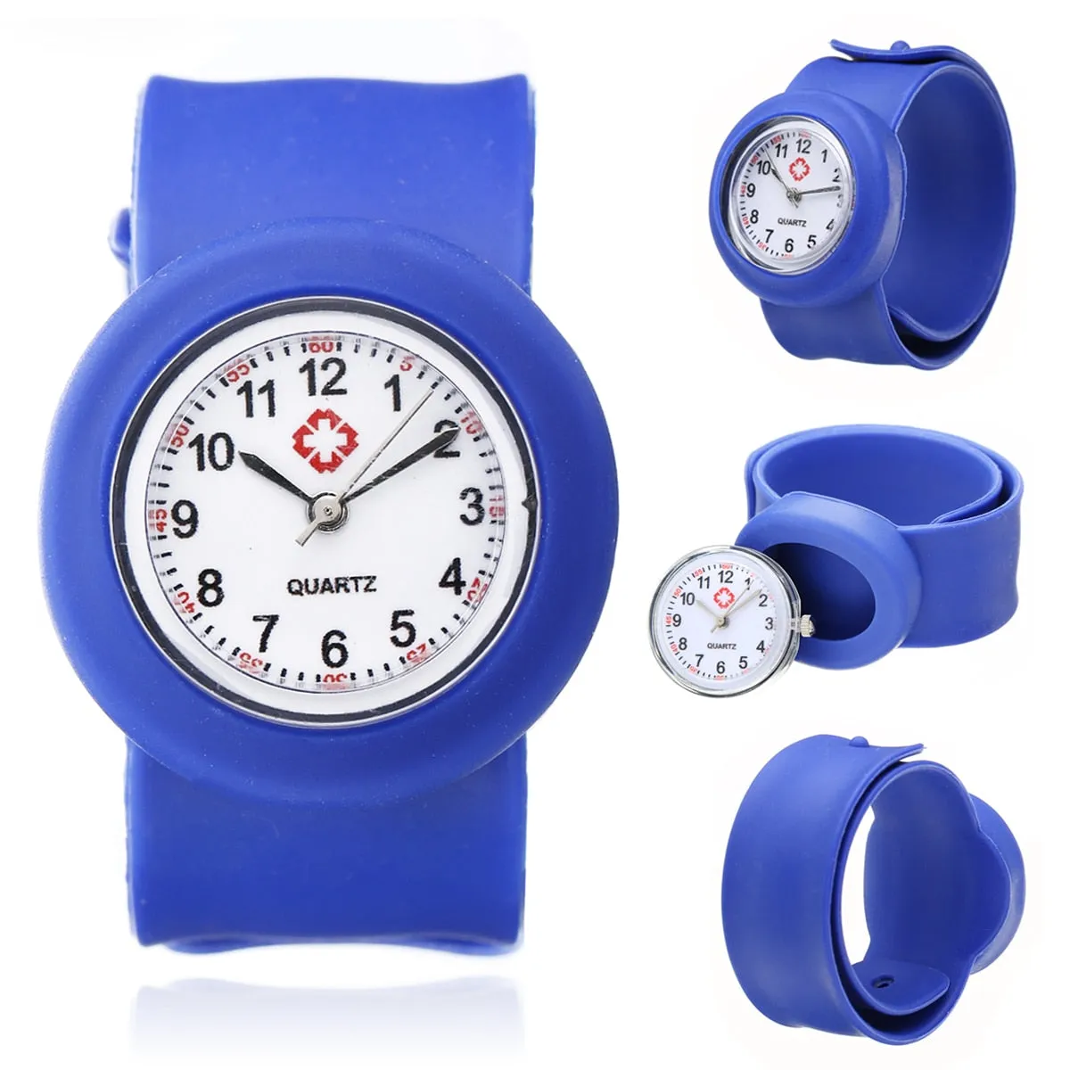 Colored Silicone Slap-On Nurse Quartz Watch Quartz For Girl And Boy Kids.