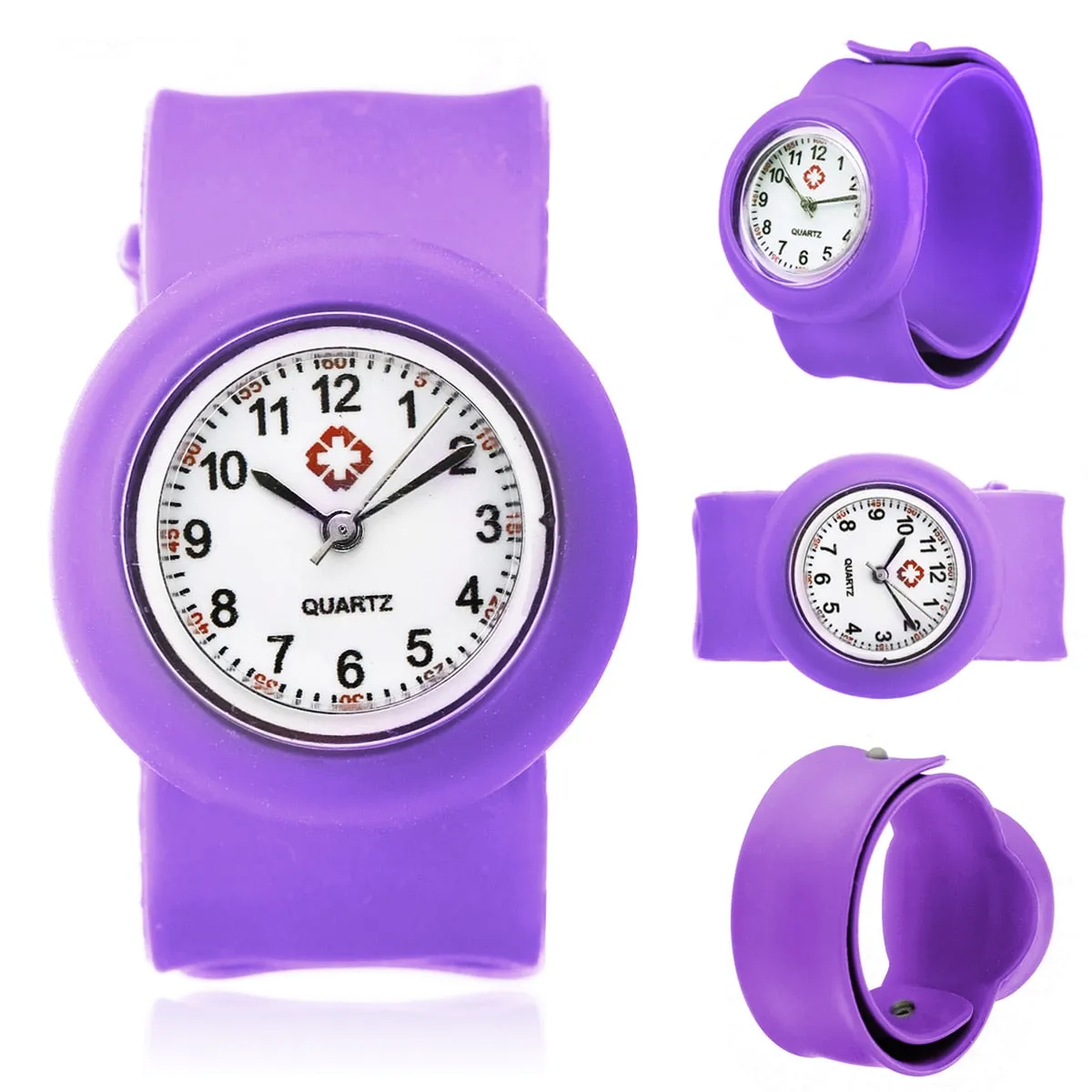 Colored Silicone Slap-On Nurse Quartz Watch Quartz For Girl And Boy Kids.