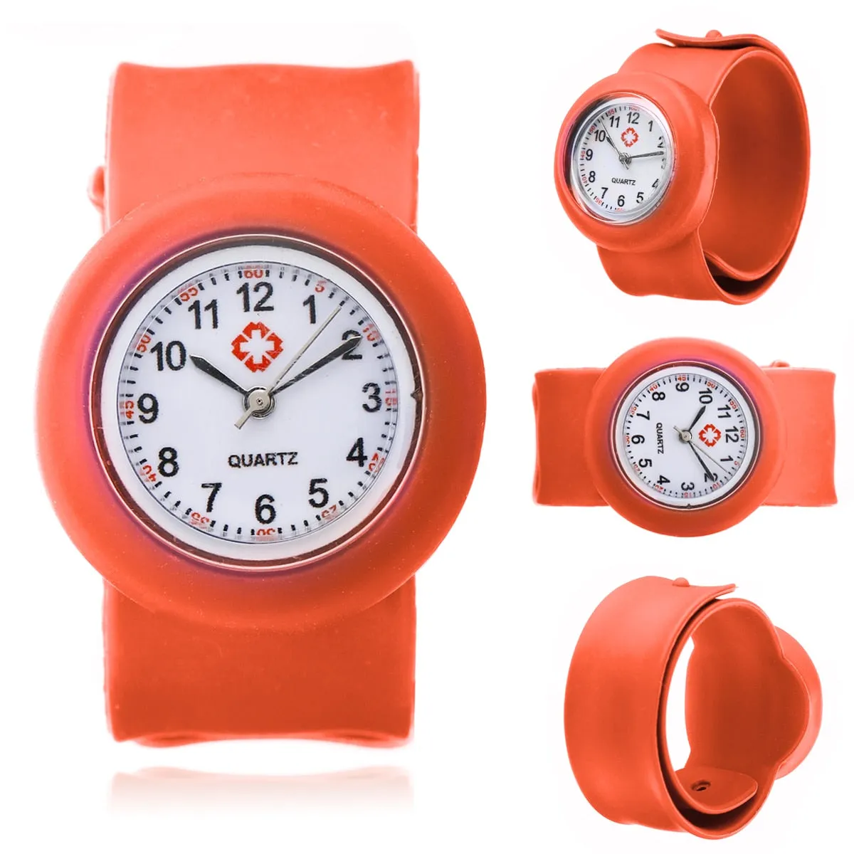 Colored Silicone Slap-On Nurse Quartz Watch Quartz For Girl And Boy Kids.
