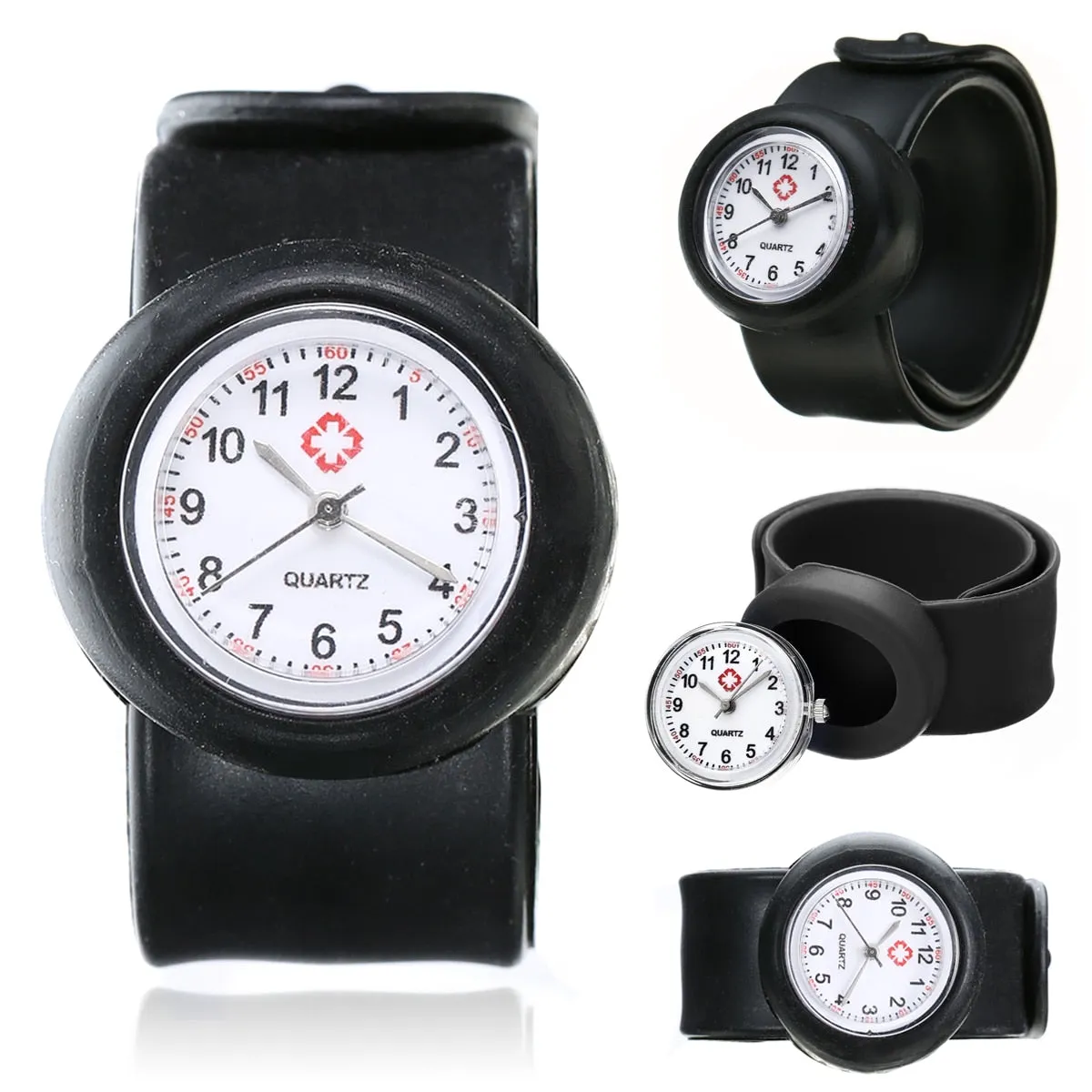 Colored Silicone Slap-On Nurse Quartz Watch Quartz For Girl And Boy Kids.