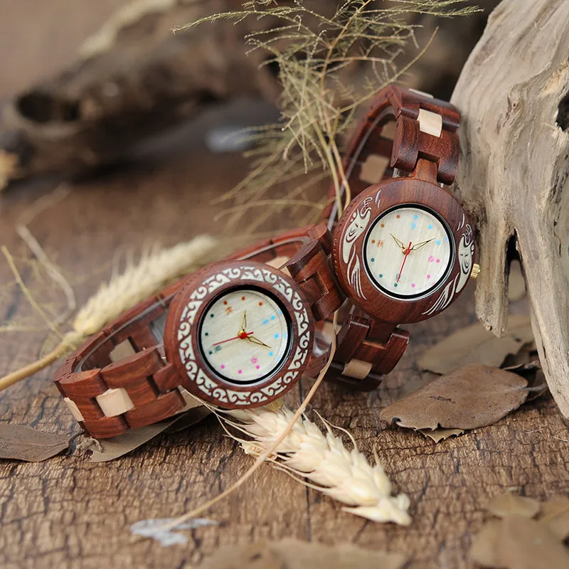 Colorful Wooden Watches for Women   Wood Gift Box