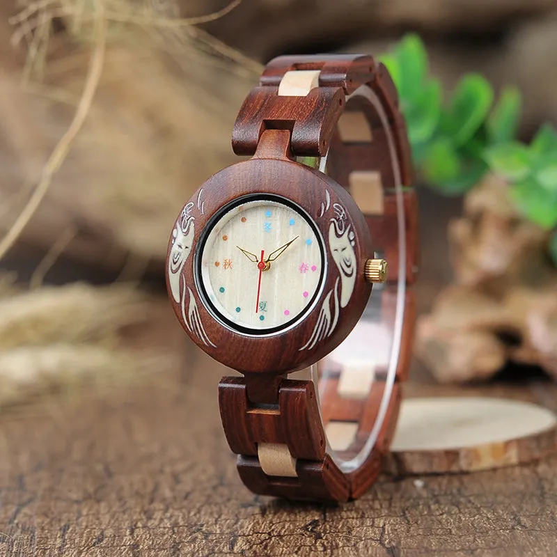 Colorful Wooden Watches for Women   Wood Gift Box