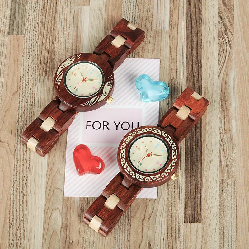 Colorful Wooden Watches for Women   Wood Gift Box