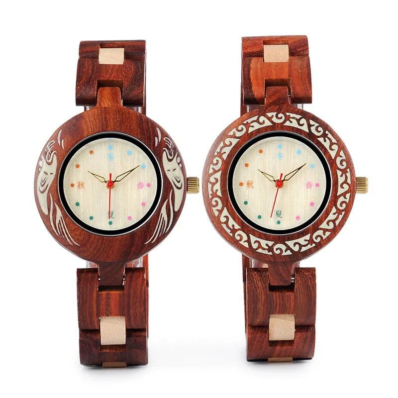 Colorful Wooden Watches for Women   Wood Gift Box