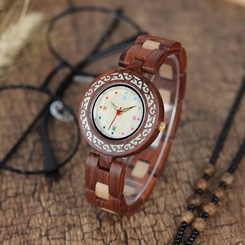 Colorful Wooden Watches for Women   Wood Gift Box