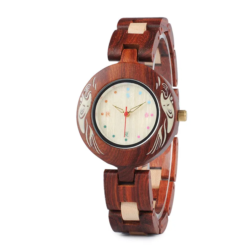Colorful Wooden Watches for Women   Wood Gift Box