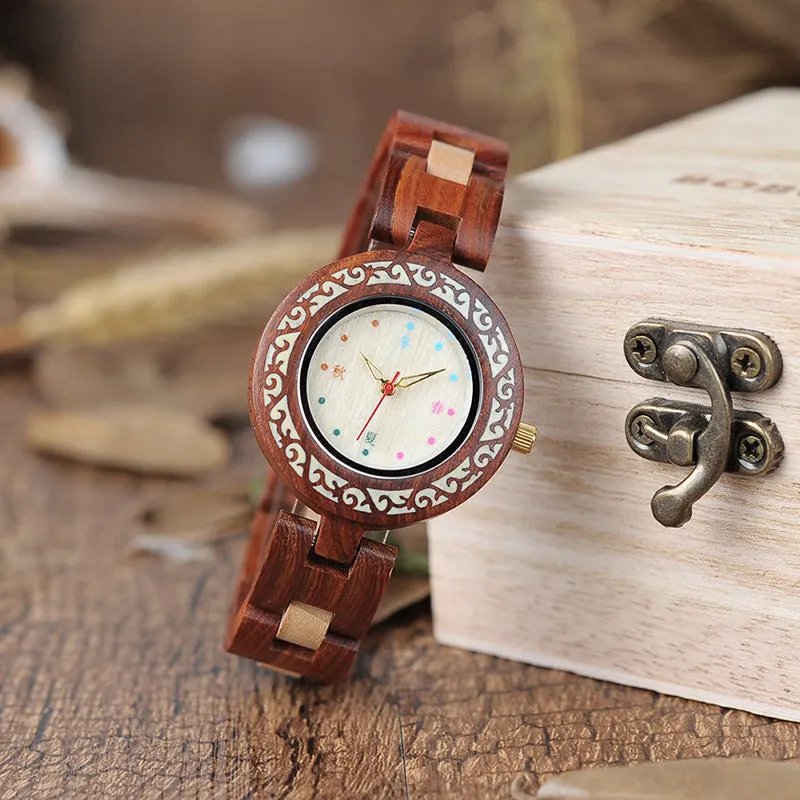 Colorful Wooden Watches for Women   Wood Gift Box