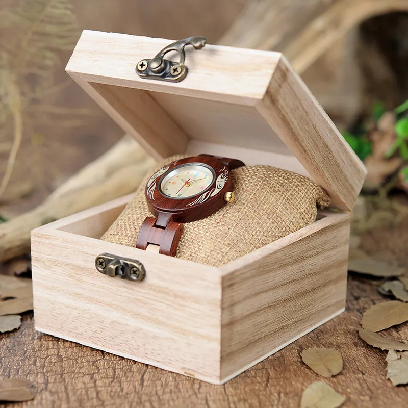 Colorful Wooden Watches for Women   Wood Gift Box