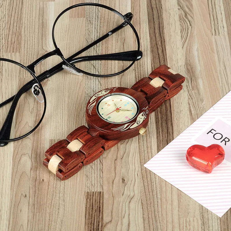 Colorful Wooden Watches for Women   Wood Gift Box
