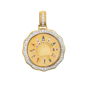 Corum Admirals Cup Diamond Pendant 18k Yellow Gold Charm Nautical Jewelry