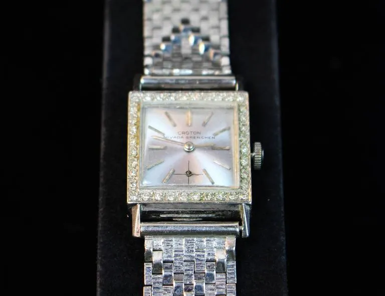 CROTON NIVADA GRENCHEN Ladies White Gold Diamond Wristwatch