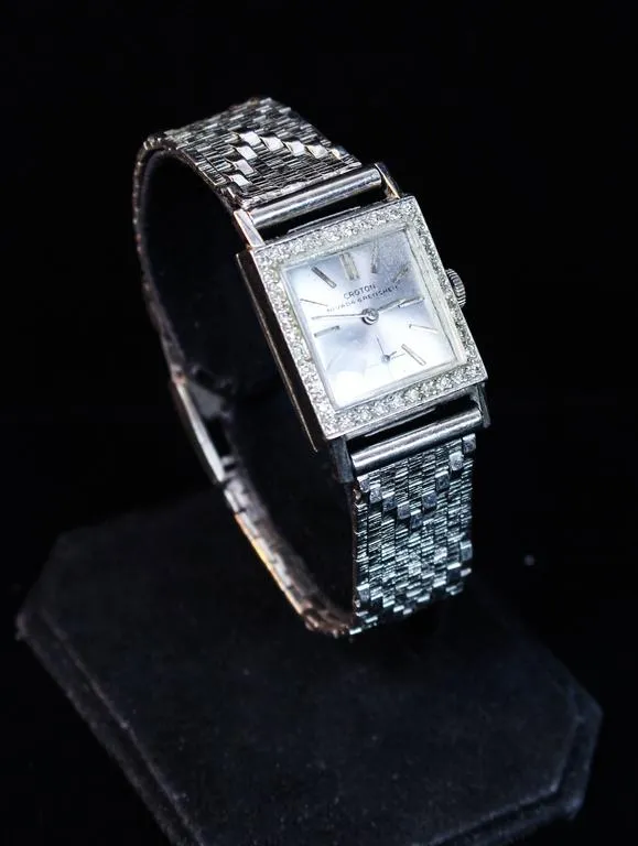 CROTON NIVADA GRENCHEN Ladies White Gold Diamond Wristwatch