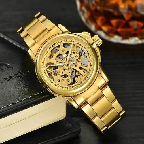 Crystal Men Wrist Watch Full Steel Mechanical Watches