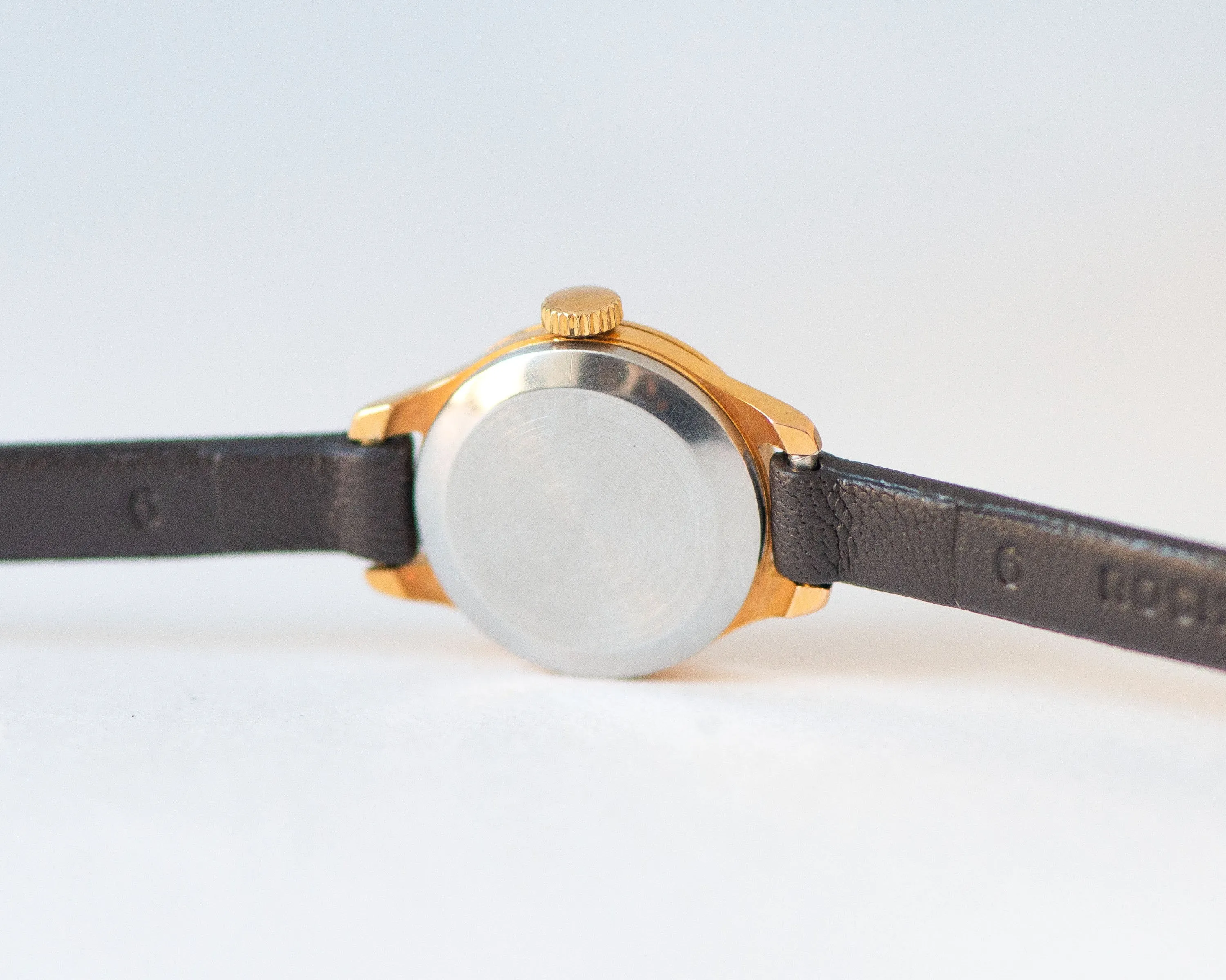 Delicate women watch gold plated Seagull vintage, chic lady watch jewelry gift, micro wristwatch sunburst dial, new premium leather strap