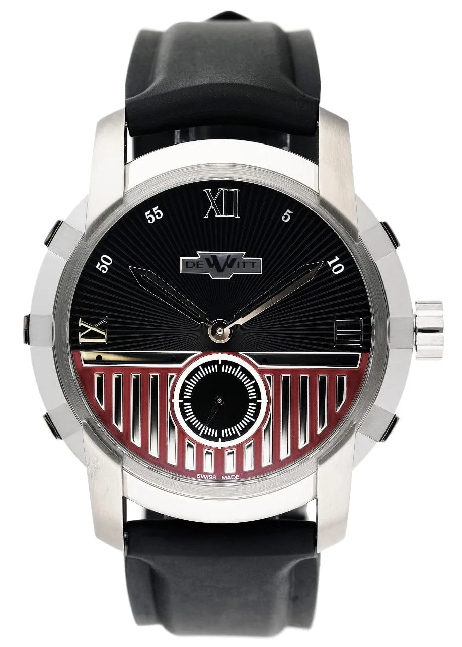 Dewitt Academia FTV.PTS.001.RFB Black & Red Dial Mens Watch Box Papers