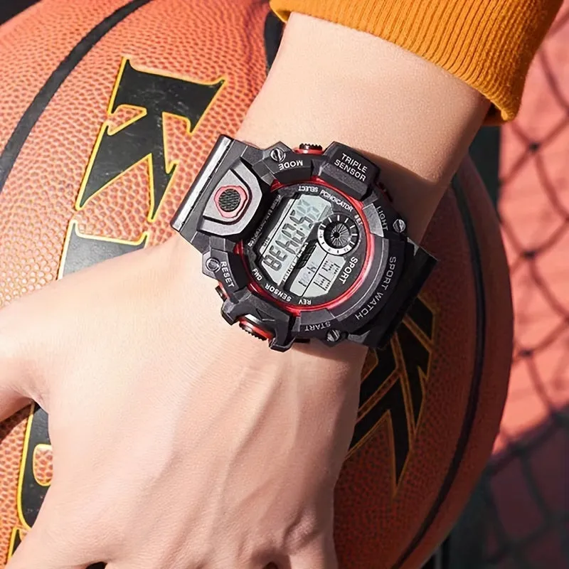 Digital Sports Watch, Fashionable Durable Shockproof Water-Resistant Watch, Multi-functional Stopwatch FS