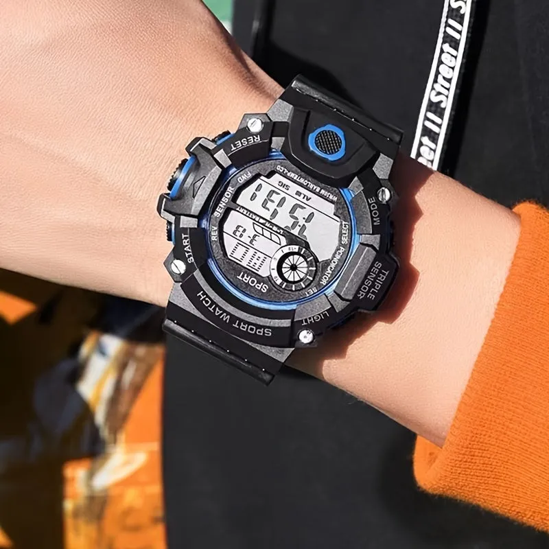 Digital Sports Watch, Fashionable Durable Shockproof Water-Resistant Watch, Multi-functional Stopwatch FS