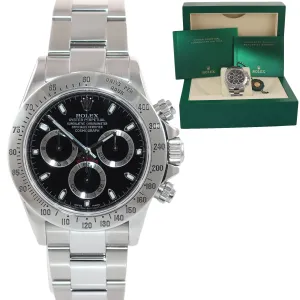 DISCONTINUED MINT 2014 Rolex Daytona 116520 Black Steel NEW BUCKLE Watch Box