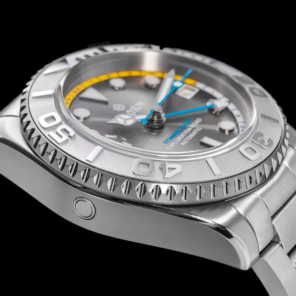 Diving Watch for Men Titanium Helium Valve NH34A GMT Dual Time Zone Men Watch 300M Waterproof Double Curved Sapphire Glass