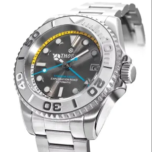 Diving Watch for Men Titanium Helium Valve NH34A GMT Dual Time Zone Men Watch 300M Waterproof Double Curved Sapphire Glass