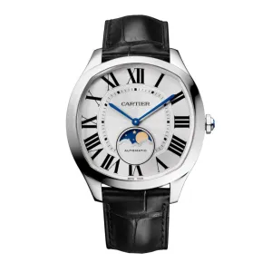 Drive de Cartier Steel Moon Phases Watch