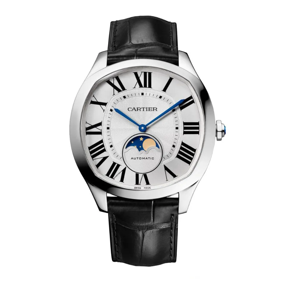 Drive de Cartier Steel Moon Phases Watch