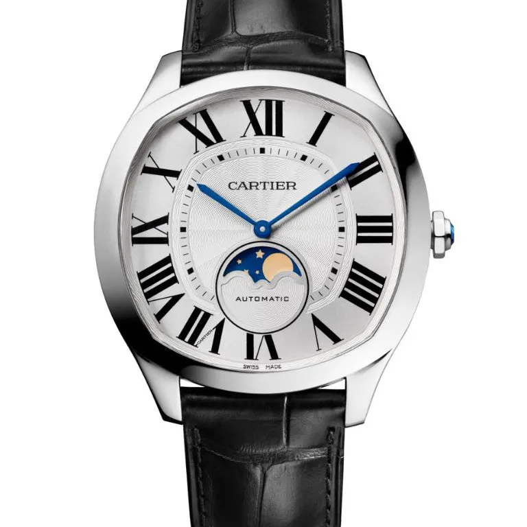 Drive de Cartier Steel Moon Phases Watch