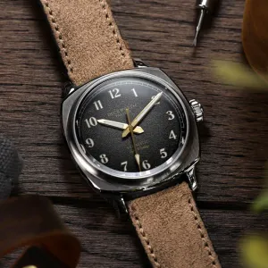 Duckworth Prestex Verimatic - Black&nbsp;Fumé LE with Beige Italian Suede Straps