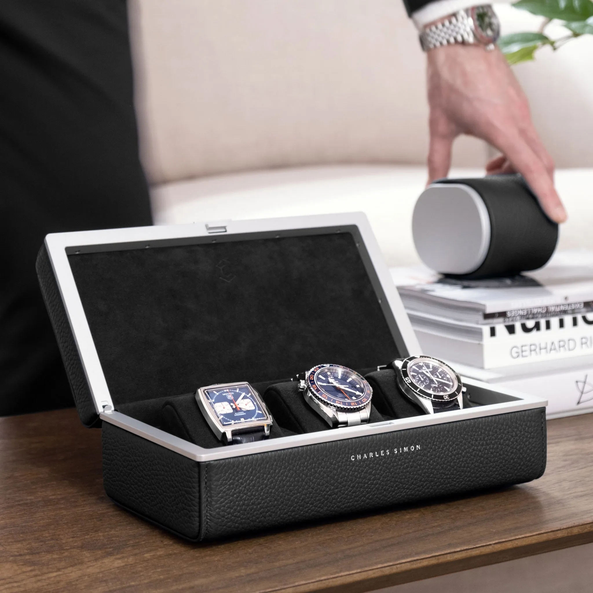 EATON 3 WATCH CASE - BLACK / GREY