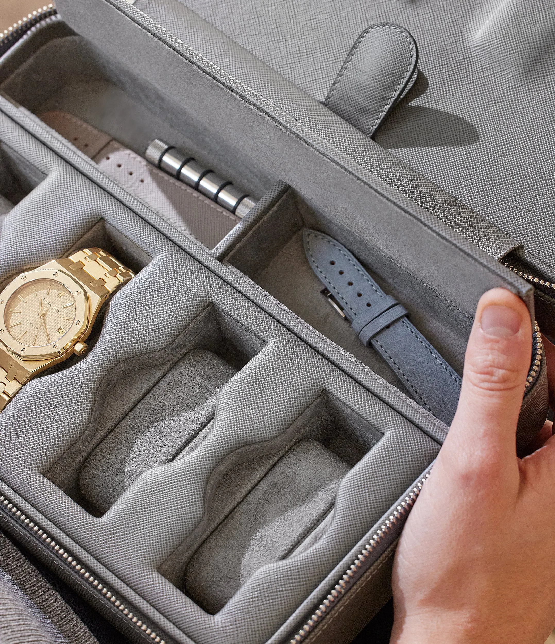 eight-watch box, saffiano