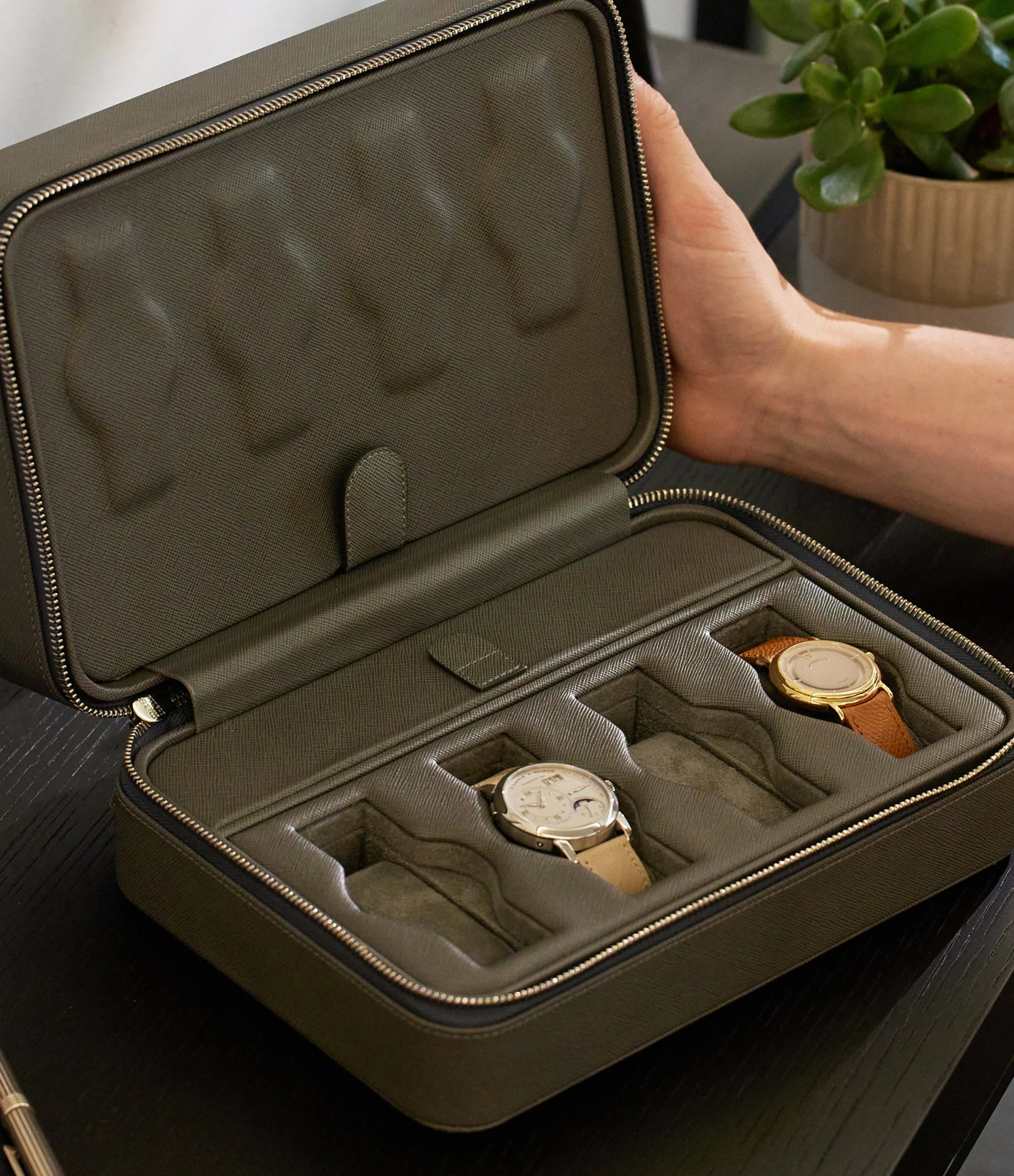 eight-watch box, saffiano